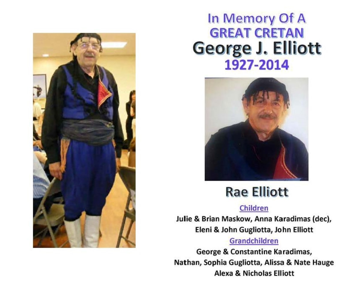 In Memory of George J. Elliott 1927–2014 — A Great Cretan