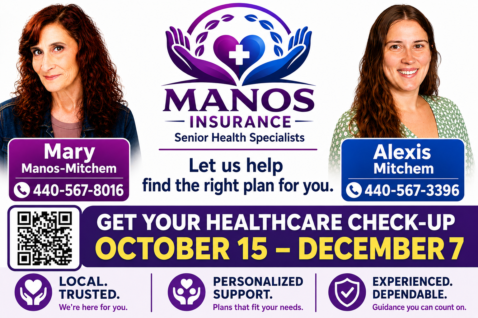 Manos Insurance — Senior Health Specialists, Mary Manos-Mitchem and Alexis Mitchem
